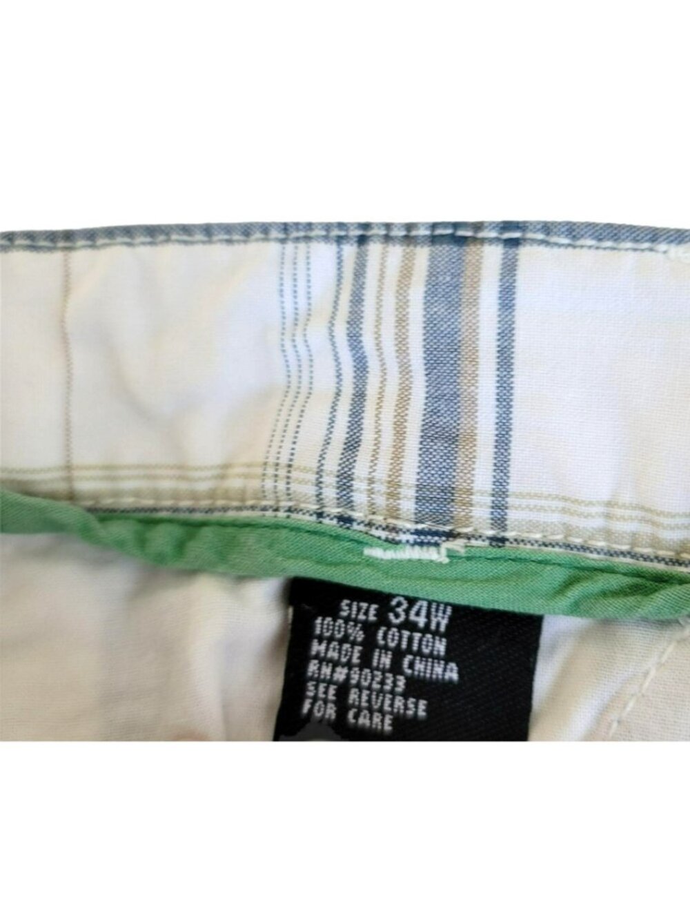 Kirra Golf Shorts Men's Plaid Bermuda White Blue Tan Plaid Cotton Size 34 LH8041 - Picture 5 of 6